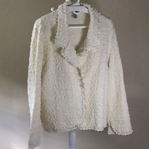 Laura Ashley Ivory Knit Sweater Jacket Size3X